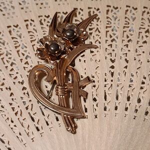 Floral Brooch For Sale Today Cooper Tone Jewelry